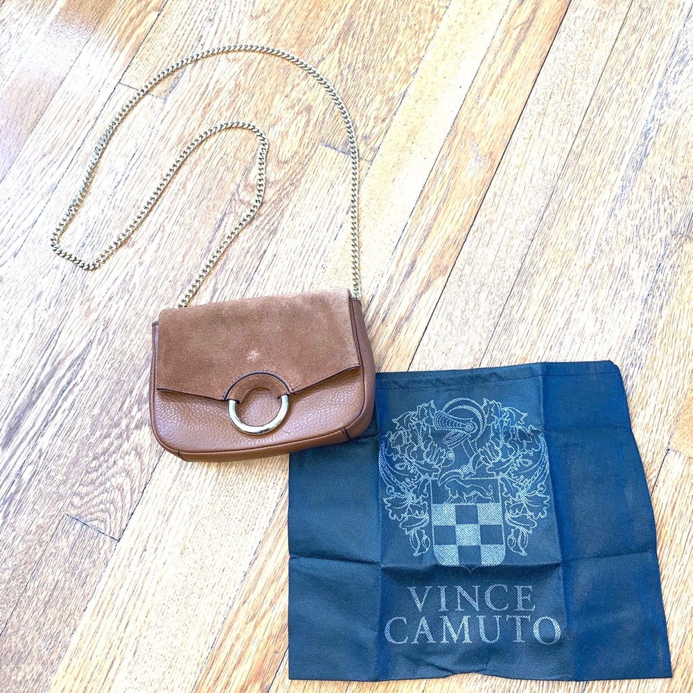 VINCE CAMUTO Crossbody leather and suede bag